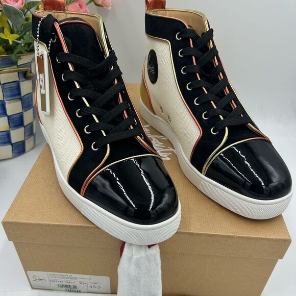 Men's Christian Louboutin SB 22 high top sneakers size 43.5 made in Italy - Picture 1 of 12
